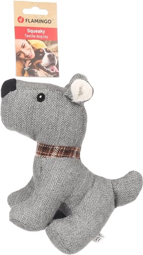 Flamingo Spielzeug für Hunde Britta Schnauzer grau - 10x22,5x20cm - Mit squeaker von Flamingo