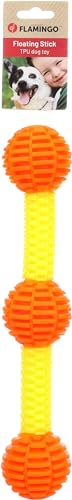 Flamingo Spielzeug für Hunde Lipa Stock mit Ball Gelb & Orange - 33,5x6,5x6,5cm - Schwimmfähig von Flamingo