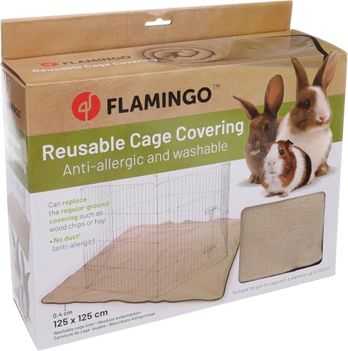 Flamingo Nagerdecke Riley Taupe – 125x125 cm, Weiche und Kuschelige Decke für Kaninchen, Meerschweinchen, Chinchillas und andere Kleintiere von Flamingo