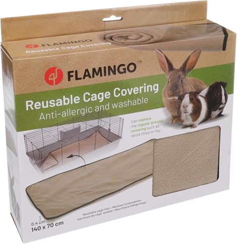 Flamingo Nagerdecke Riley Taupe – 140x70 cm, Weiche und Langlebige Decke für Kaninchen, Meerschweinchen, Chinchillas und andere Kleintiere von Flamingo