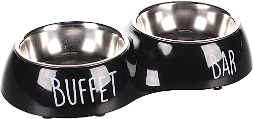 Flamingo Futter- UND TRINKNAPF DIVAR Duo Dinner SCHWARZ S 11CM 2x230ML von Flamingo