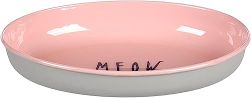 Flamingo Futter- UND TRINKNAPF Katze Nell Edelstahl ROSA OVAL 275ML 16,5x11,5x3CM von Flamingo