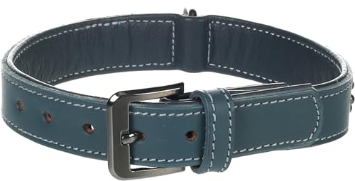 Halsband Denver + SCHMUCKELEMENTEN BLAU M/L 36-45CM 30MM von Flamingo