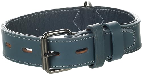 Halsband Denver BREIT BLAU S/M 34-44CM 35MM von Flamingo