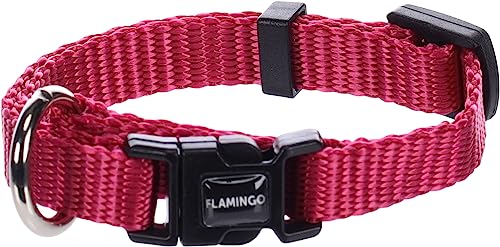 Flamingo Halsband für Hund Ziggi kirschrot XXS - 15-25cm 10mm - Stufenlos verstellbar - Mit zugentlastung von Flamingo