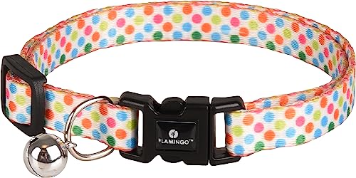 KATZENHALSBAND Arya Muster TUPFEN Multi 20-35CM 10MM von Flamingo