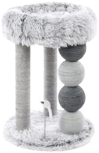 Flamingo Kratzbaum Duchess – Grau/Weiß | Luxuriöser & Kuscheliger Kratzbaum für Katzen! von Flamingo