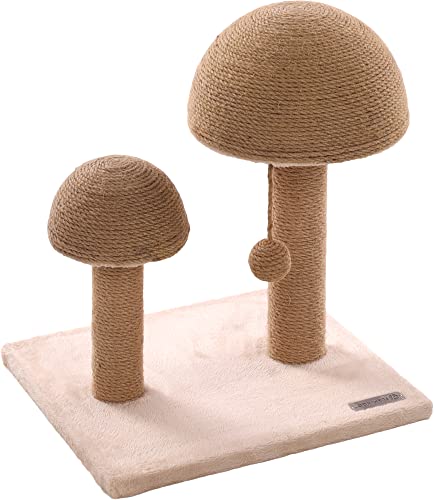 Flamingo Kratzbaum Nisha – Beige – 44,5 x 34,5 x 46 cm – die größte Auswahl an hochwertigen Kratzsäulen mit Sisal und kompaktem Ruhebereich von Flamingo