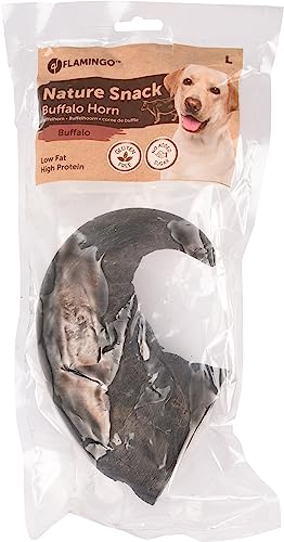 Flamingo Nature Snack Büffelhorn XXL - 100% Natürlich, Langlebig und Kauintensiv, Ideal für Große Hunde wie Labrador, Deutscher Schäferhund, Rottweiler, Golden Retriever usw. von Flamingo