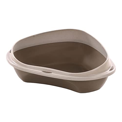 OFFENE KATZENTOILETTE Ecke SADIO Taupe S 49,5x39,5x17CM von Flamingo