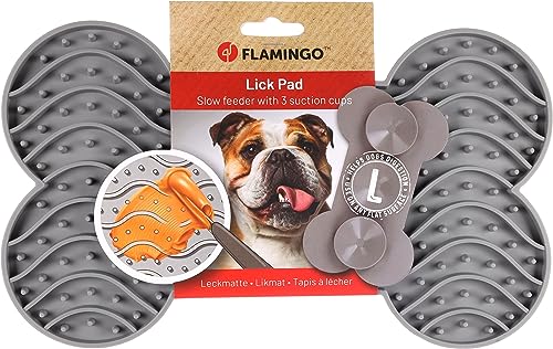 Flamingo LECKMATTE YUMMEE SILIKON Knochen GRAU L 29,8CM von Flamingo