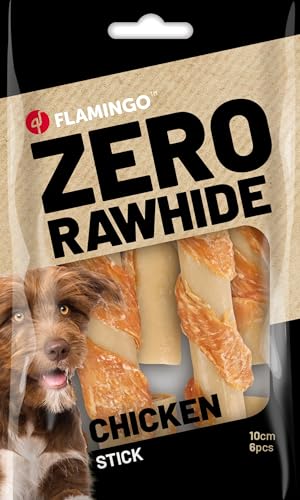 Zero Rawhide Stick MIT Huhn 10CM 6ST 120G von Flamingo