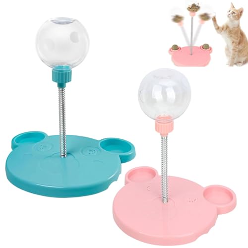 Flanliy Wackelndes Hundeleckerli Spielzeug, Intelligenzspielzeug für Hunde, Futterball für Hunde, Interaktives Hundespielzeug,Haustier Langsam Feeder Toy Ball (Rose+Blau) von Flanliy