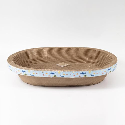 Katzenkratzbrett, Katzenspielzeug, Wellpappe, Katzenkratzbrett, Nest in Katze, Kätzchen, Schleifklauenspielzeug, Kratzer, tragbares Katzenspielzeug/763 (Color : Oval Extra Large (55 * 37 * 10cm)) von Flayerme