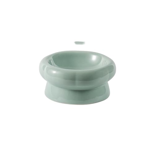 Keramik-Katzennapf, hoher Fußschutz, Halswirbel, Katzenfutternapf, Katze, Hund, Katzenbecken, Trinknapf, Haustier-Snacks, Keramiknapf/778 (Color : Bantam Sixpetal Bowl Light Green) von Flayerme