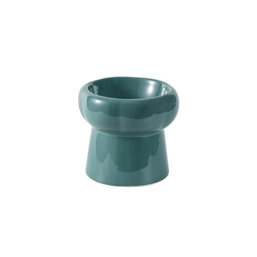 Keramik-Katzennapf, hoher Fußschutz, Halswirbel, Katzenfutternapf, Katze, Hund, Katzenbecken, Trinknapf, Haustier-Snacks, Keramiknapf/782 (Color : Sixpetal Bowl Dark Green) von Flayerme