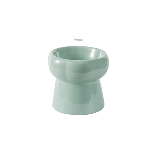 Keramik-Katzennapf, hoher Fußschutz, Halswirbel, Katzenfutternapf, Katze, Hund, Katzenbecken, Trinknapf, Haustier-Snacks, Keramiknapf/782 (Color : Sixpetal Bowl Light Green) von Flayerme