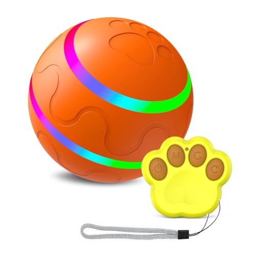 Flcivsh Interaktives,Intelligentes Elektrisches Haustier, Automatisch Rollender Ball, Katzen- und für Welpen/Kleine Bis Mittelgroße Hunde mit Fernbedienung-A von Flcivsh
