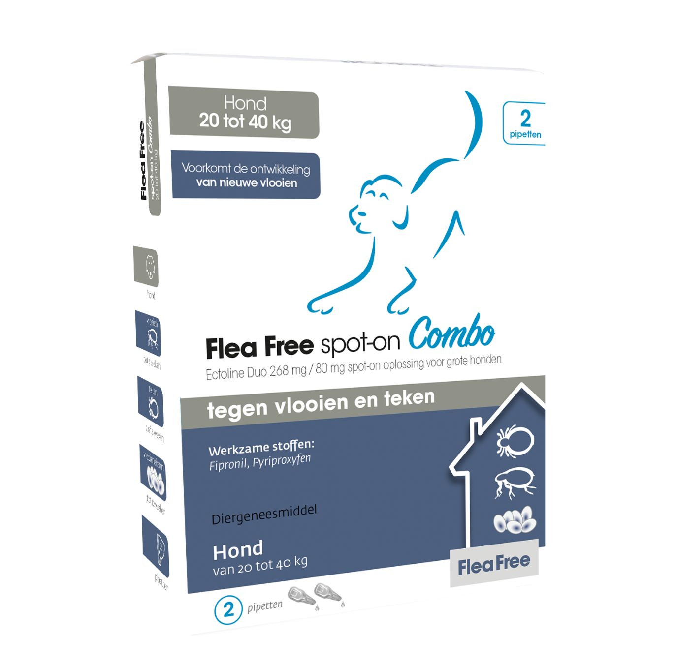 Flea Free Spot-On Combo für Hunde 20 - 40 kg 2 Pipetten von Flea Free