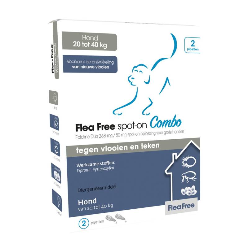 Flea Free Spot-On Combo für Hunde 20 - 40 kg 4 Pipetten von Flea Free