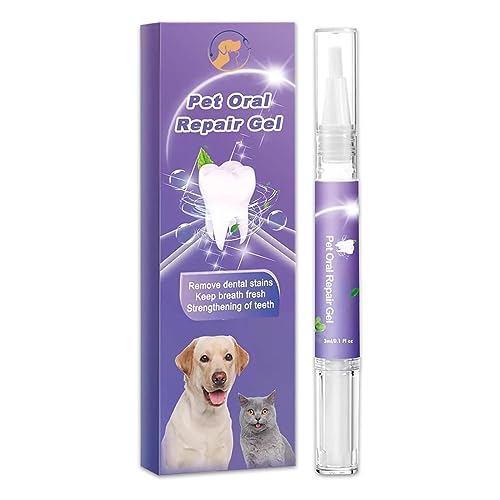 Cvreoz Pet Oral Repair Gel, Cvreoz Pet Oral Restoration Whitening Gel, Pet Brush Free Oral Gel for Pets Pet Teeth Oral Care Gel for Eliminate Bad Breath, Targets Tartar (1PC) von Fledimo