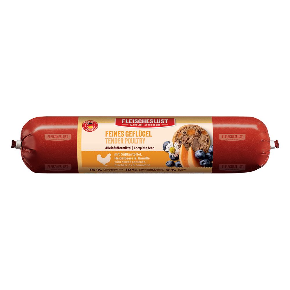 Fleischeslust Classic 6 x 800 g - Feines Geflügel mit Süßkartoffel, Heidelbeere & Kamille Fleischeslust Classic 6 x 800 g - Feines Geflügel mit Süßkartoffel, Heidelbeere & Kamille von Fleischeslust