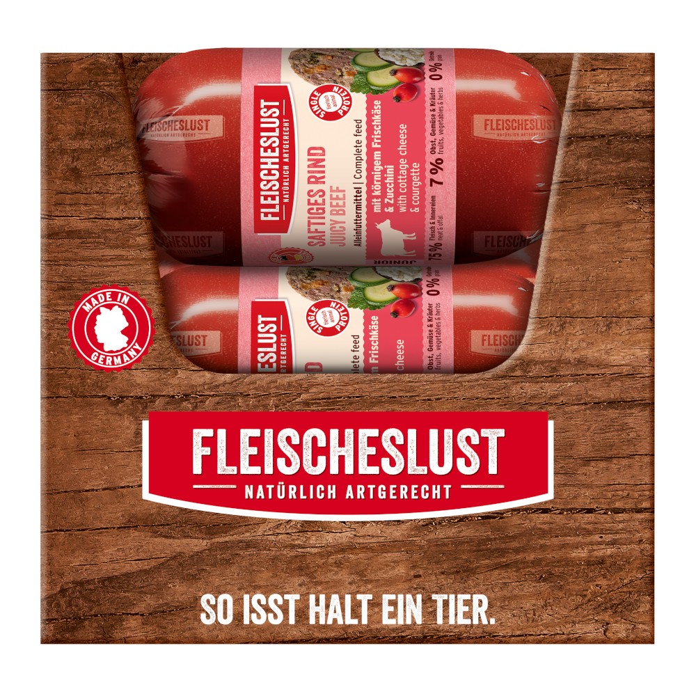 Fleischeslust Junior Classic 15 x 200 g - saftiges Rind mit körnigem Frischkäse & Zucchini Fleischeslust Junior Classic 15 x 200 g - saftiges Rind mit körnigem Frischkäse & Zucchini von Fleischeslust