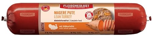 Fleischeslust Magere Pute mit Süßkartoffel Sensitiv Wurst (1 x 400 Gramm) von Fleischeslust