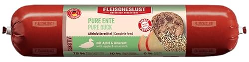 Fleischeslust Pure Ente mit Apfel & Amarant Sensitiv Wurst (1 x 400 Gramm) von Fleischeslust