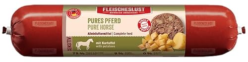 Fleischeslust Pures Pferd mit Kartoffel Sensitiv Wurst (1 x 400 Gramm) von Fleischeslust