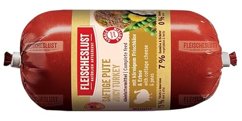 Fleischeslust Saftige Pute mit körnigem Frischkäse & Erbse Wurst (1 x 200 Gramm) von Fleischeslust