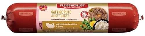 Fleischeslust Saftige Pute mit körnigem Frischkäse & Erbse Wurst (1 x 800 Gramm) von Fleischeslust