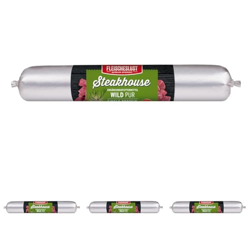 Fleischeslust Steakhouse Wild pur Wurst (1 x 600 Gramm) (Packung mit 4) von Fleischeslust