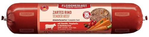 Fleischeslust Zartes Rind mit Karotte, Hagebutte & Kürbiskernen Wurst (1 x 400 Gramm) von Fleischeslust