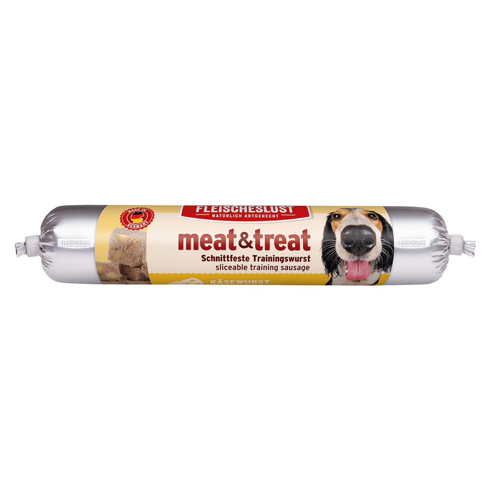 Fleischeslust meat & treat Trainingswurst - Sparpaket: Käsewurst 6 x 80 g von Fleischeslust