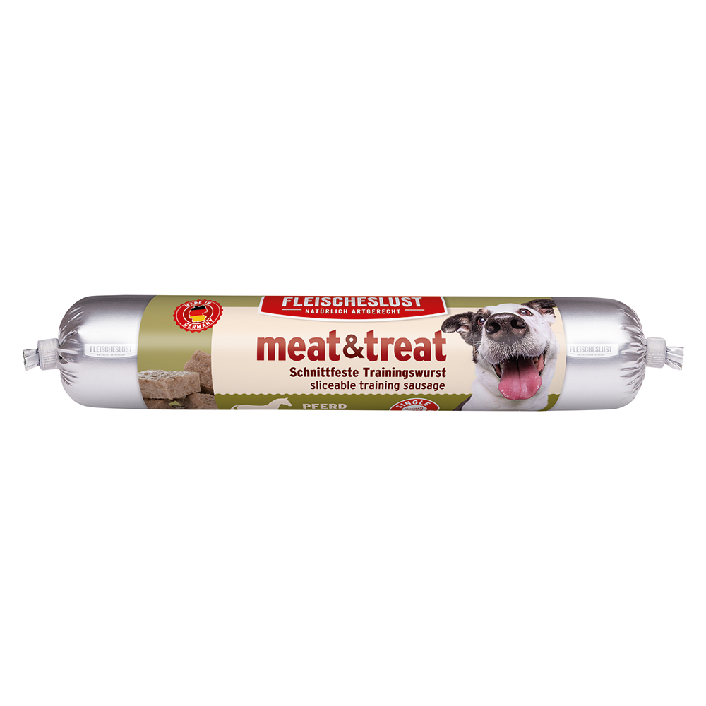 Fleischeslust meat & treat Trainingswurst - Sparpaket: Pferd 6 x 80 g von Fleischeslust