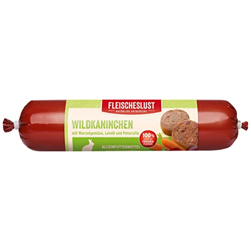 Fleischeslust Wildkaninchen mit feinem Wurzelgemüse, Leinöl und Sellerie Wurst (1 x 800 Gramm) von Fleischeslust