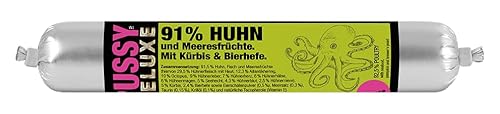 Pussy Deluxe Huhn & Meeresfrüchte m. Kürbis & Bierhefe - Mousse (33 x 100 Gramm) Alleinfutter für Katzen von Fleischeslust