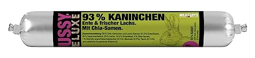 Pussy Deluxe Kaninchen, Ente & frischer Lachs mit Chia-Samen (1 x 100 Gramm) von Fleischeslust