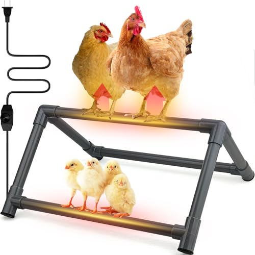 FlidRunest 3 Heizstäbe Beheizte Hühnerstange Warming Coop Roosting Winterfest, Beheizte Hühnerstange für Stall, Sicheres Hühnerstall Zubehör, Verhindert Gefrorene Hühnerzehen, Grau 47,8 cm von FlidRunest