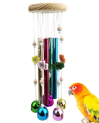 FlidRunest Conure Vogelspielzeug, Kauspielzeug, buntes Stabspielzeug, Vogelglockenspielzeug, Papageienkäfig, hängende Glocken, Spielzeug für Sittiche, Sittiche, Caique, Nymphensittiche, von FlidRunest