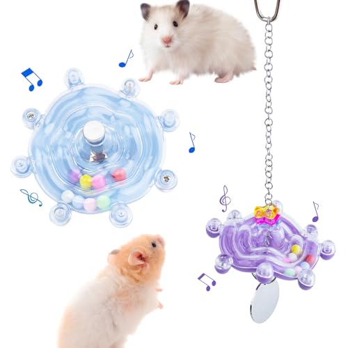 FlidRunest Hamster-Anreicherungsspielzeug, interaktives Ratten-Spinner-Rad-Spielzeug, buntes Hamsterspielzeug-Rad, Hamsterkäfig-Zubehör, kleine Tiere, Übungsanreicherungsspielzeug für Vögel, von FlidRunest