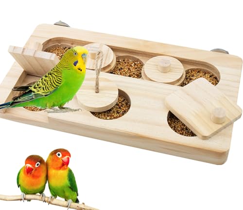 FlidRunest Vogelfutterspielzeug aus Holz, interaktives Vogelfutterspielzeug, Puzzle für Käfig, Vogelanreicherungsspielzeug für Conure Slow Feeder, Vogelkäfig-Spielzeug, Puzzle, Papageienspielzeug für von FlidRunest