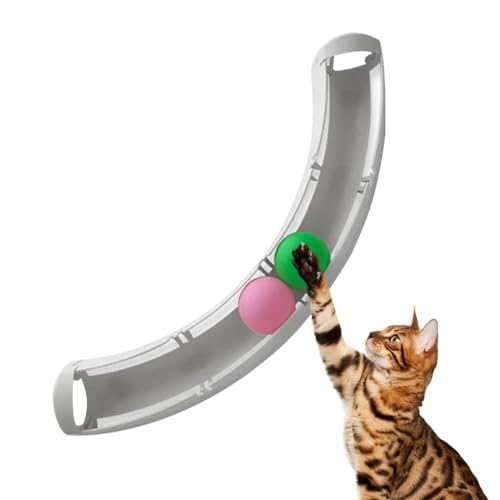 Flkiglm Cat Toy Roller, Katzenballstrecke, Interaktiver Katzenballkreisspielzeug, Puzzle für mentale körperliche Bewegung, Haustiertrainingsvorräte für alle Rassengrößen von Flkiglm