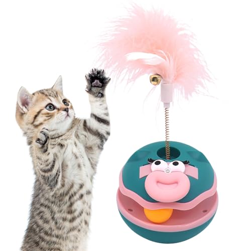 Flkiglm Interaktiver Katzenball | Katzen Spielzeug Mit Drehfunktion Beschäftigungsball,Kätzchen Zubehör Mit Feder Und Glocke, Indoor Beschäftigung Für Bewegung Und Langeweile Flkiglm Interaktiver Katzenball | Katzen Spielzeug Mit Drehfunktion Beschäftigungsball,Kätzchen Zubehör Mit Feder Und Glocke, Indoor Beschäftigung Für Bewegung Und Langeweile von Flkiglm