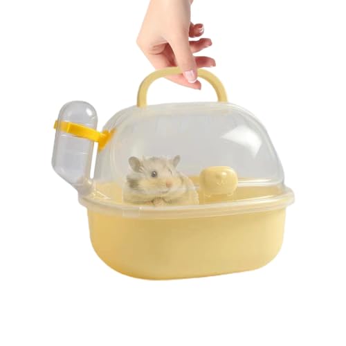 Hamster-Tragetasche, Hamster-Reisetrage - Hamster-Auslaufkäfig - Tragbarer Hamsterkäfig, atmungsaktiver Tierkäfig mit Wasserflasche für kleine Haustiere, Rennmäuse, Mäuse, Zwerghamster von Flkiglm