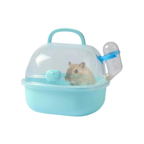 Hamster-Transportkäfig, Hamster-Reisekäfig | Tiertransportkäfig,Tragbarer Hamsterkäfig, atmungsaktiver Tierkäfig mit Wasserflasche für kleine Haustiere, Rennmäuse, Mäuse, Zwerghamster von Flkiglm