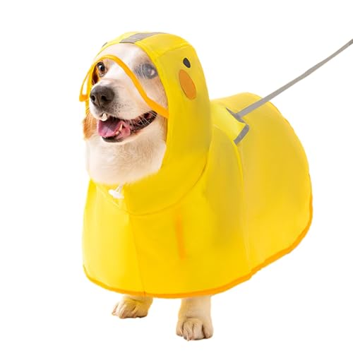 Hund Regenmantel, Hunde Regenmantel | Welpe Regen Poncho Motor mit reflektierender Streifen | Nette Entenform, verstellbare Hundemäle für das Gehen im Freien im Freien von Flkiglm