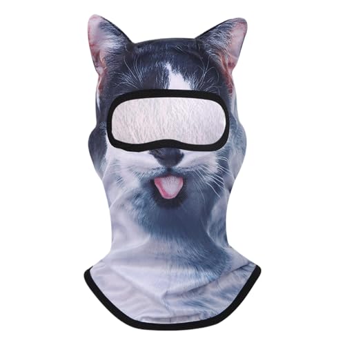 Katzengesichtsabdeckung, Kitty Ski Masqueraden - 3D Leichtes Kitty Face Deckentuch mit Ohren atmungsaktiv | Katze Sonnenschutztuch Winddicht für Ski -Outdoor -Aktivitäten von Flkiglm