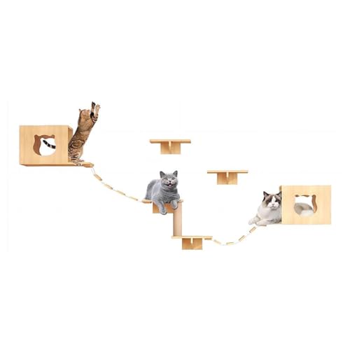 Sideboard Kletterwand Katzen - 5-teilig - Luxus Kletterwand Wand - Kratzbaum - Spielwand für Katzen von Flokoo